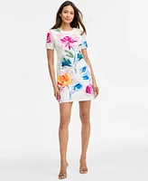 Maggy London Women's Floral-Print Shift Mini Dress