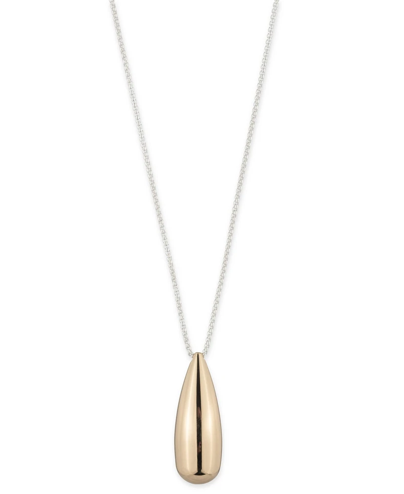 Lauren Ralph Lauren Two-Tone Pear-Shape 36" Adjustable Pendant Necklace