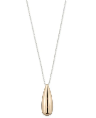Lauren Ralph Lauren Two-Tone Pear-Shape 36" Adjustable Pendant Necklace