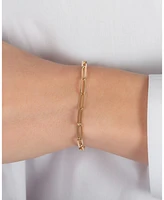 14k Gold Large Paper Clip Bracelet