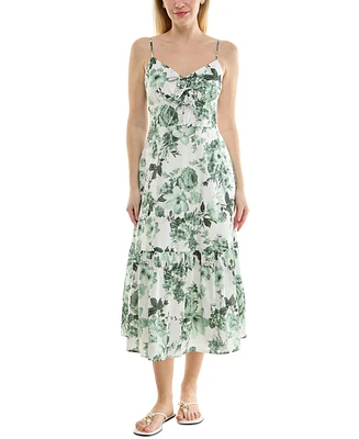 Trixxi Juniors' V-Neck Bow-Front Sleeveless Midi Dress