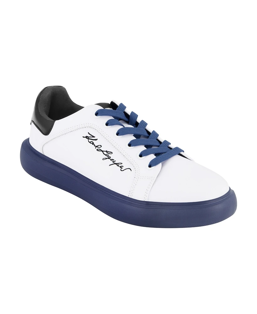 Karl Lagerfeld Paris Men's Embroidered Signature Logo Sneakers