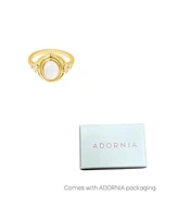 Adornia Fine Moonstone Ring with Side Stones 14k gold vermeil