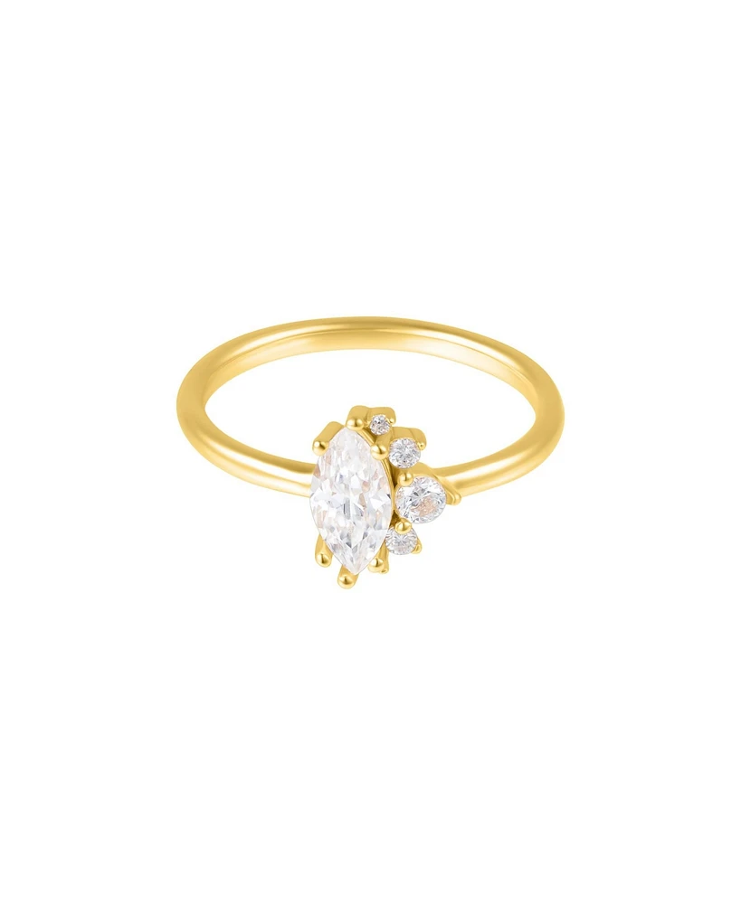 Adornia Fine Moissanite Marquis Ring 14k gold vermeil