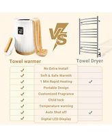 Towel Warmers, Luxury Bucket Towel Warmers for Bathroom with Led Display & Auto Shut Off & Adjustable Timer, Fits Up to Two 40" X 70" Oversized Towels