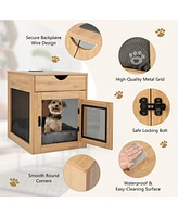 Furniture Style Dog Kennel with Drawer and Removable Dog Bed