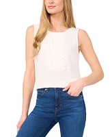 CeCe Women's Scalloped-Bib Sleeveless Top