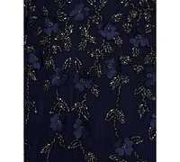 Adrianna Papell Women's V-Neck Beaded Sleeveless Gown