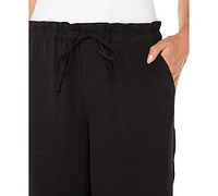 Liverpool Los Angeles Petite Cropped Pull-On Wide-Leg Pants