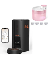 Automatic Cat Feeder, 5G WiFi Pet Feeder with App Control and Cat Water Fountain