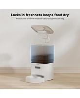 Automatic Cat Feeder Timed Cat Feeders with 180-Day Battery Life,Cat Food Dispenser for Dry Food Fresh,1-6 Meals Per Day,Auto Pet Feeder for Cat&Dog,W