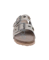 Bebe Little Girls Footbed with Stay Put Straps and Multi Charms Sandals