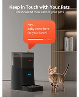 6L Automatic Cat Feeder, WiFi Automatic Dog Feeder with App Control for Remote Feeding, Automatic Cat Food Dispenser with Low Food Sensor and Voice Re