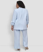 Dkny Plus Ruched-Sleeve Open-Front Blazer