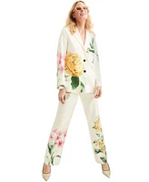Karl Lagerfeld Paris Womens Floral Print Blazer Straight Leg Pants