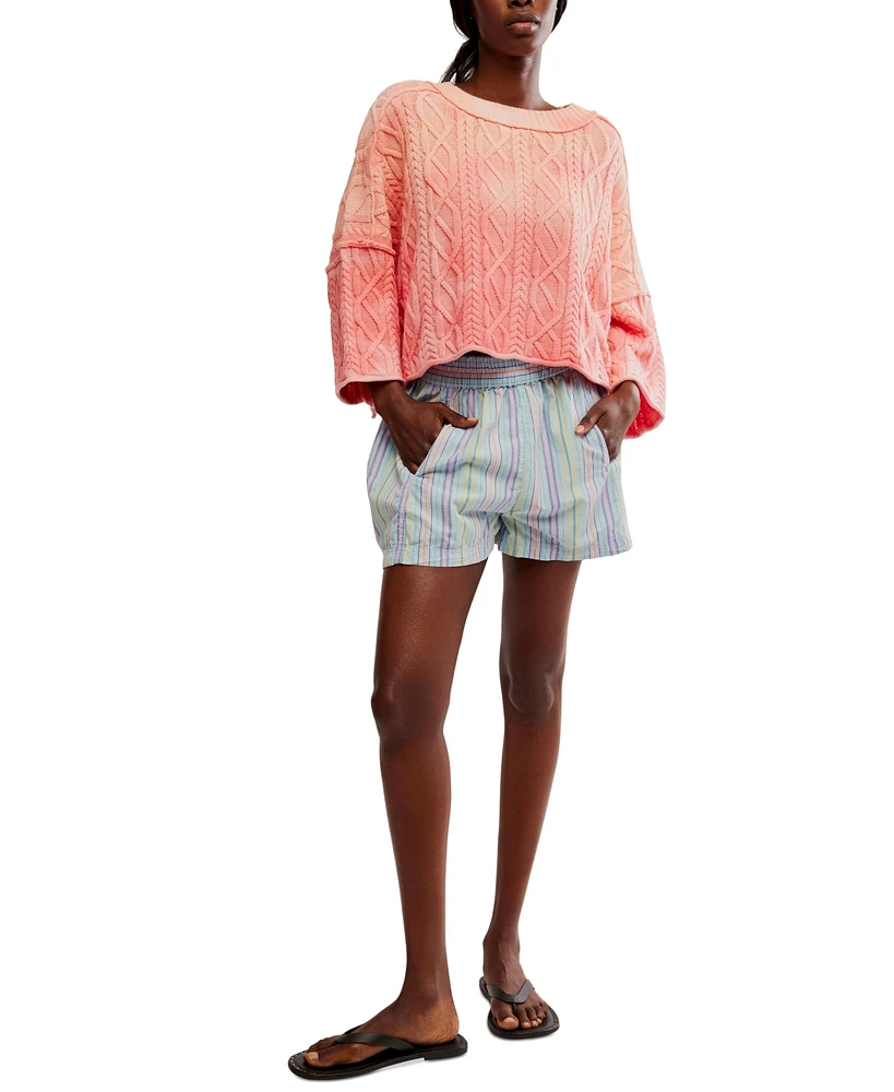 Free People Women's Get Striped Pull On Shorts