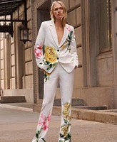Karl Lagerfeld Paris Womens Floral Print Blazer Straight Leg Pants