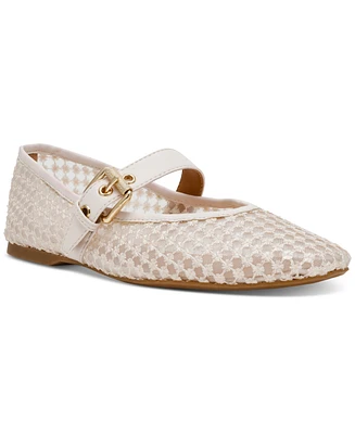 Dv Dolce Vita Women's Mulaney Floral Lace Mesh Mary Jane Flats