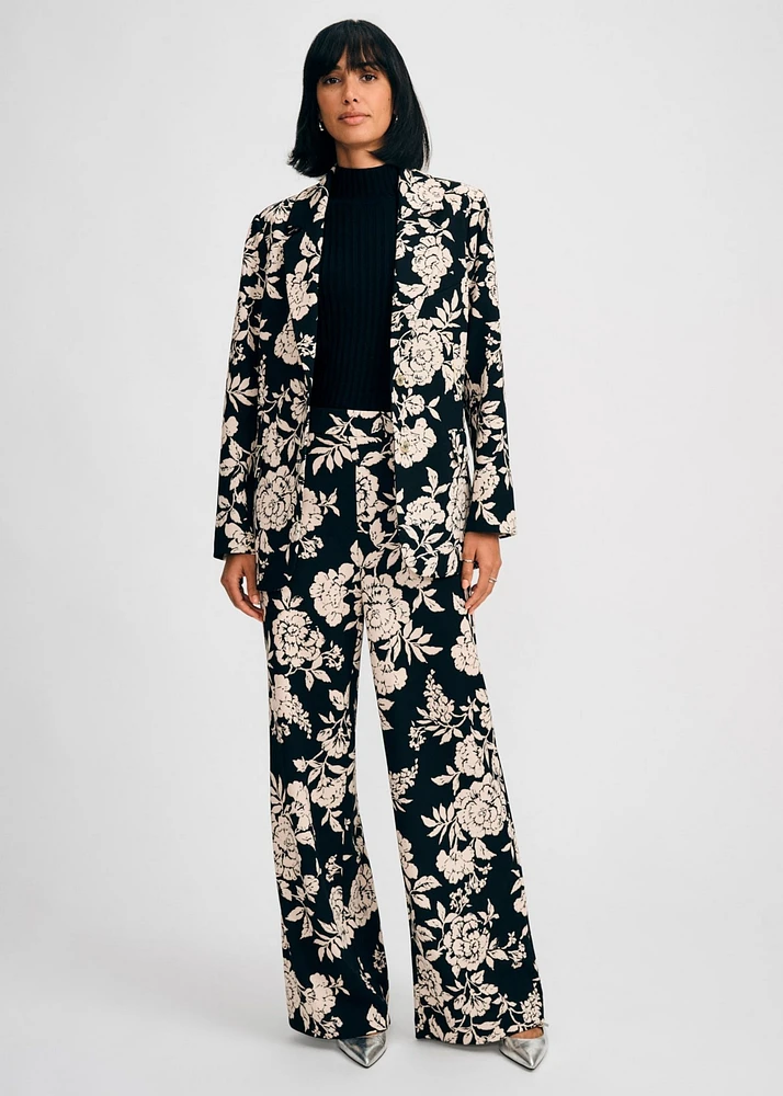 Isaac Mizrahi Women's Floral Single Breasted Blazer