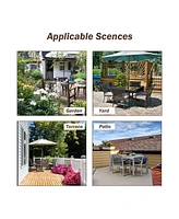 Aoodor Patio Dining Table for 6 People, 59"L x 38"W Rectangular Metal Outdoor Dining Table with Adjustable Umbrella Hole