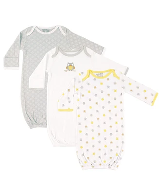 Luvable Friends Baby Boys Cotton Gowns, Owl, Preemie/Newborn