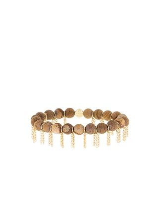 Chain Fringe Natural Stone Stretch bracelet