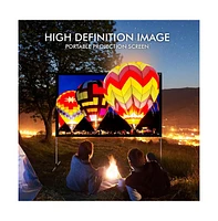 Pyle 80" Portable Outdoor Projection Screen – Lightweight Frame Stand, Hd 16:9 Display