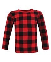 Hudson Baby Boys Thermal Long Sleeve Tees 5pk, Buffalo Plaid Moose, 12-18 Months