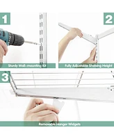 Custom Closet Organizer Kit 3 to 5 Feet Wall-Mounted Closet System with Hang Rod