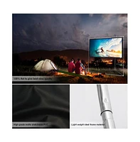 Pyle Outdoor Projector Screen – 72" Portable Viewing Display with Frame Stand, Hd 16:9 Display