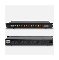 Pyle 8 Outlet Rack Mount Power Supply Center with Individual Outlet Switches