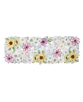 Elrene Sunflower and Daisies Allover Table Runner, 13" x 36"