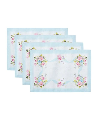 Elrene Rose Cottage Engineered Placemats, Set of 4