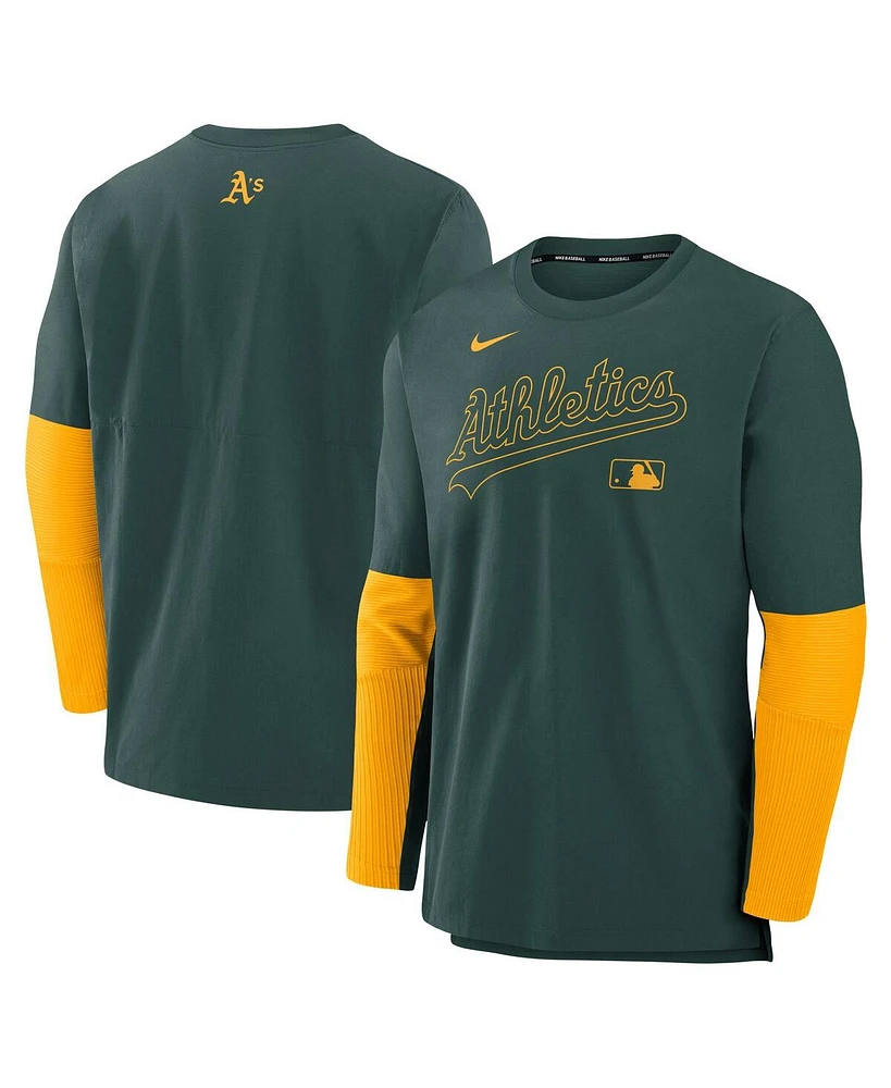 Nike Men's Green/Gold Athletics Authentic Collection Lightweight Player Tri-Blend Performance Pullover Sweatshirt