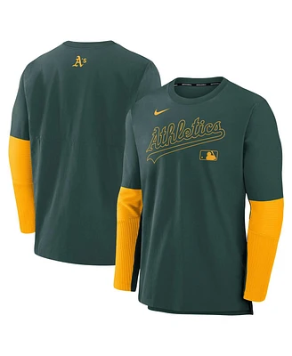 Nike Men's Green/Gold Athletics Authentic Collection Lightweight Player Tri-Blend Performance Pullover Sweatshirt