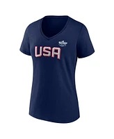 Fanatics Women's Navy Usa 2025 4 Nations Face-Off V-Neck T-Shirt