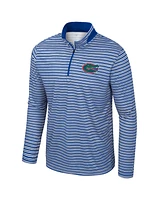 Colosseum Men's Royal Florida Gators Striped Quarter-Zip Sweatshirt
