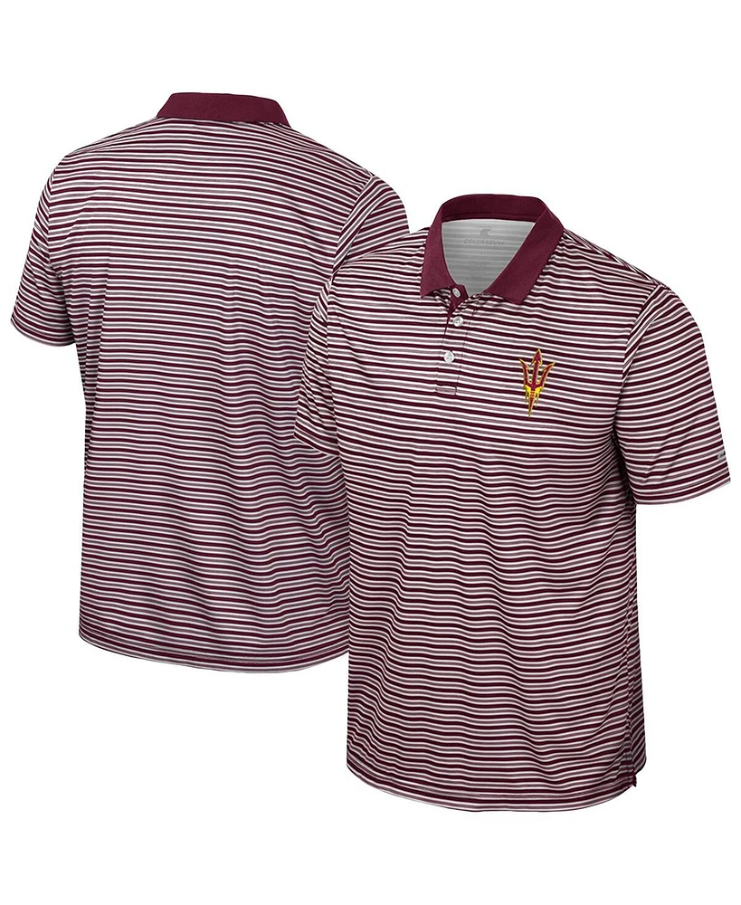 Colosseum Men's Maroon Arizona State Sun Devils Striped Polo Shirt