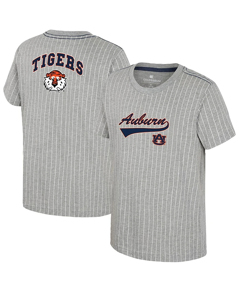 Colosseum Big Boys and Girls Heather Gray Auburn Tigers Airball Baseball T-Shirt