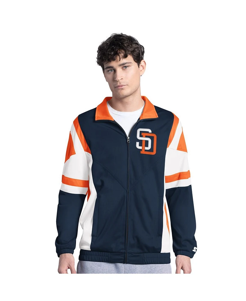 Starter Men's Brown/Gold San Diego Padres Contender Tricot Full-Zip Track Jacket