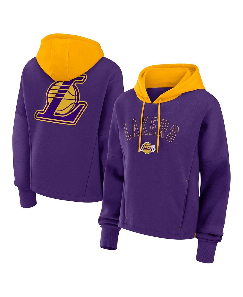 Fanatics Women's Purple Los Angeles Lakers Post Up Boxy Pullover Hoodie