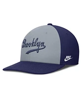 Nike Men's Gray/Royal Brooklyn Dodgers Cooperstown Collection Pro Performance Snapback Hat
