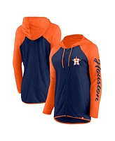 Fanatics Women's Navy/Orange Houston Astros Script Sleeve Full-Zip Hoodie