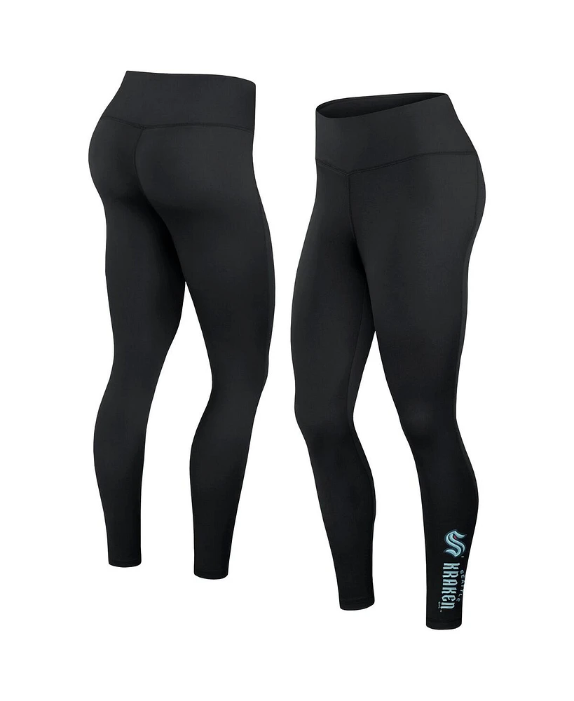 Fanatics Women's Black Seattle Kraken Wordmark Stacked Leggings