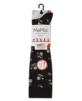 MeMoi Women's Ditsy Floral Nylon 15-20mmHg Graduated Compression Socks UOY07414