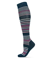 MeMoi Women's Classic Stripes 8-15mmHg Graduated Compression Socks MFY06346