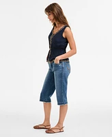 Democracy Women's "Ab" Solution Skimmer Frayed Cropped Jeans