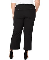 Liverpool Los Angeles Plus Crop High-Rise Cargo Pants