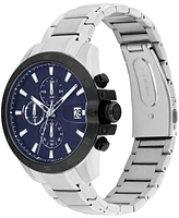 Tommy Hilfiger Men's Multifunction Silver-Tone Stainless Steel Bracelet Watch, 43mm