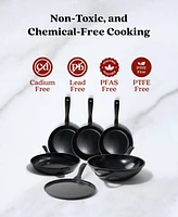 Alva Energy Premium Nonstick Cookware Set - 6-Piece Set with Frying Pans, Skillet, Wok & Crepe Pan - Non-Toxic, Pfas/Pfoa/Ptfe-Free
